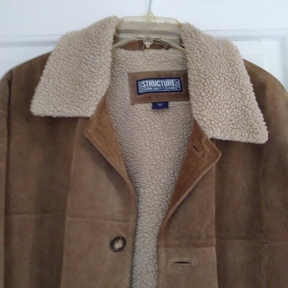 Vintage mens STRUCTURE SUEDE/SHEARLING field coat - Picture 2 of 6
